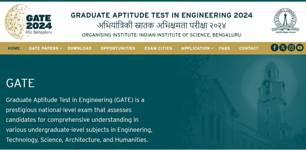 GATE Exam Date 2024 EE, CSE, ECE, ME, Civil Test Dates