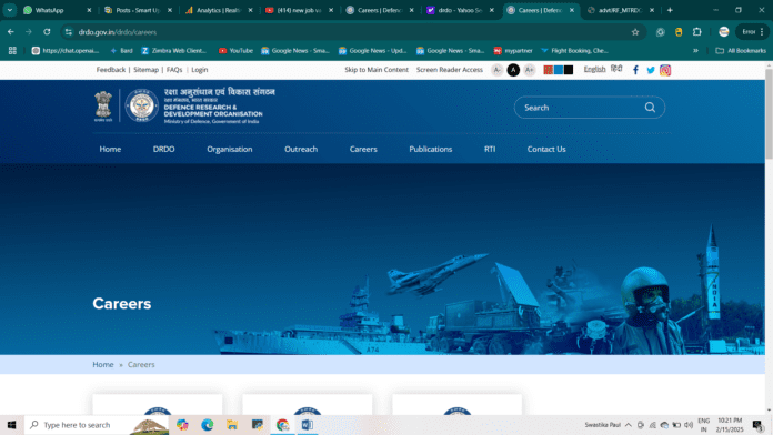 DRDO JRF Recruitment 2025 | BE/B.Tech/ME/M.Tech –Apply Now