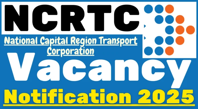 NCRTC General Manager Recruitment 2025 | Apply Online –BE/B.Tech