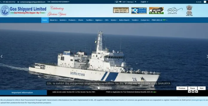 GOA Shipyard Limited Recruitment 2025 | Apply Now –Diploma/BE/B.Tech/Graduate