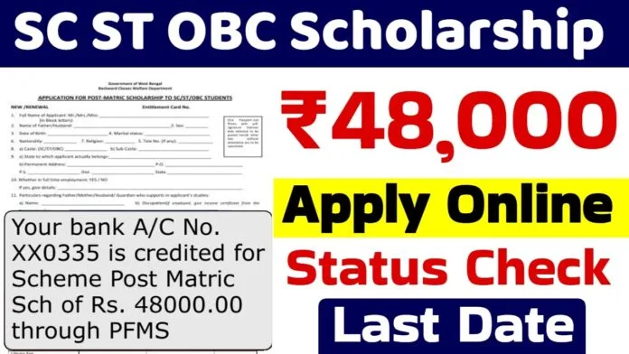 SC ST OBC Scholarship 2025