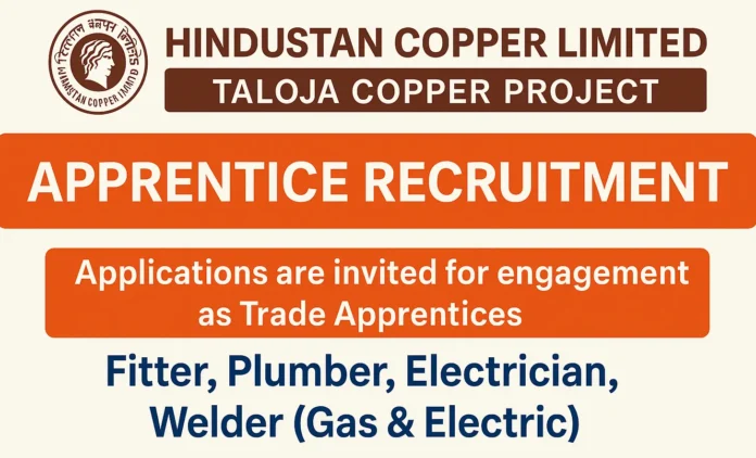 Hindustan Copper Limited Apprentice Recruitment 2025(HCL) | Apply for Training at Taloja Copper Project