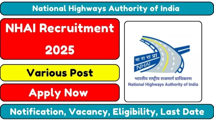 National Highways Authority of India (NHAI) Recruitment 2025 | Apply for 60 Deputy Manager (Technical) Posts