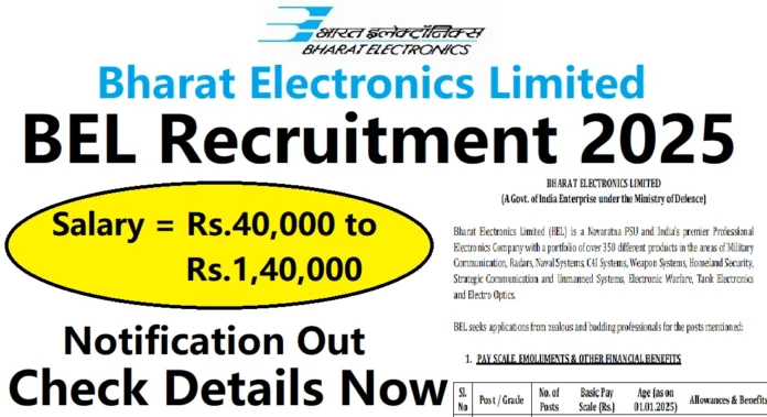 Bharat Electronics New Vacancy 2025 | Apply Now -Field Operation Engineer Positions