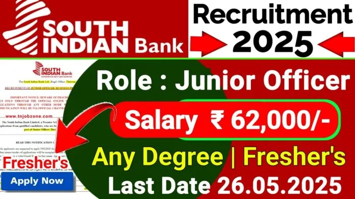 South Indian Bank Recruitment 2025 | Apply Online -Junior Officer/Business Promotion Officer