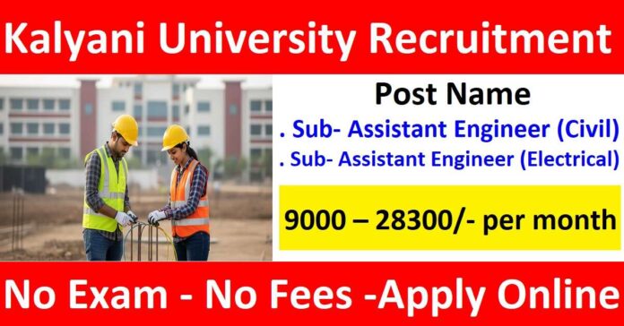 University of Kalyani Recruitment 2025 | Apply Online for Sub-Assistant Engineer (Civil) Post