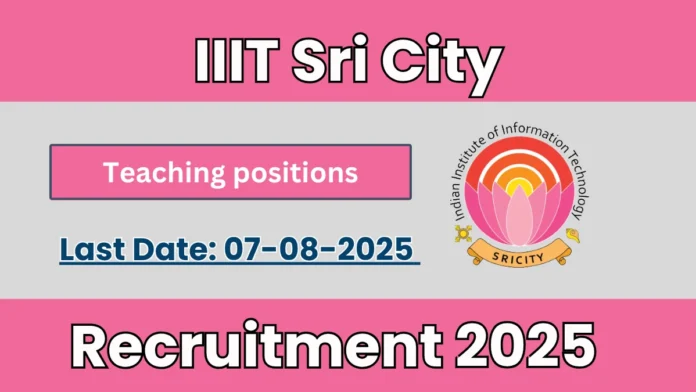 Indian Institute of Information Technology Recruitment 2025 | Apply Online