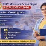 CRPF Recruitment 2026 16 vacancies for Headmistress, Teacher, and Ayah positions at Siliguri Group Centre