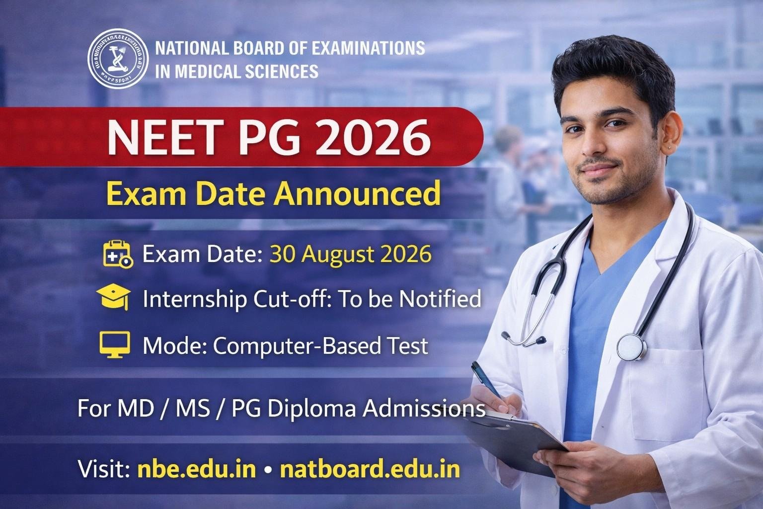 NEET PG 2026 Exam Date Announced